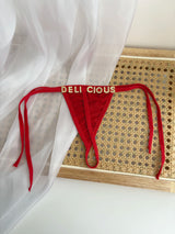 Personalized Custom Rhinestone Letter Name  Low Waist Strap Thong G-String Tanga Underwear Bikini Wife Girlfriend Custom Gift