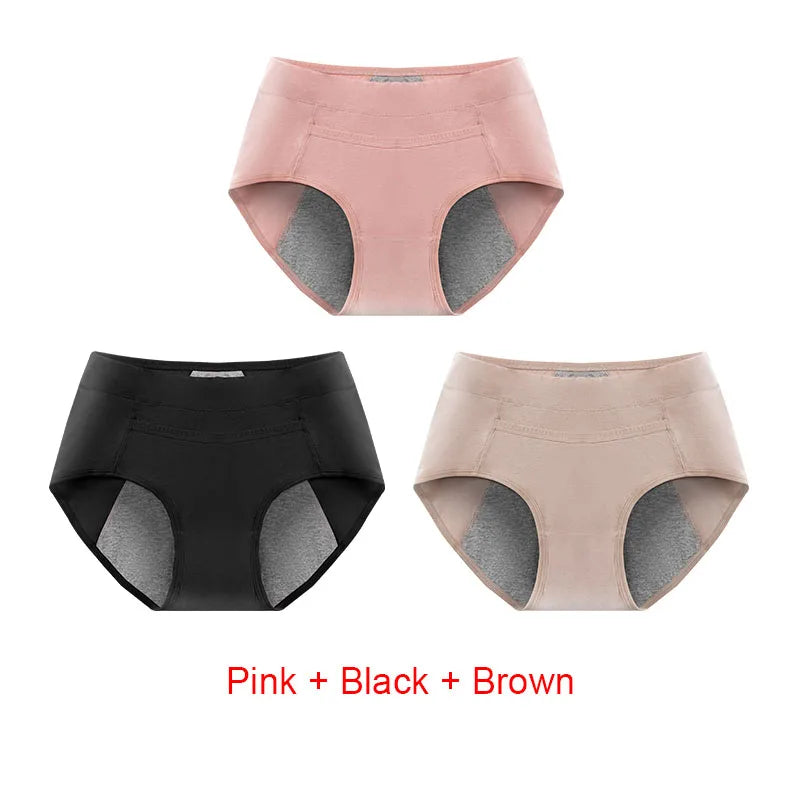 3PCS Cotton Menstrual Panties Leak Proof Breathable Sexys Panties Woman Women Girls Physiological Pants Women's Intimates M-XL