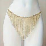 Bikini Crystal Bra Chain Sexy Rhinestone Thong Suit Body Fringed Bra Lumbar Abdominal Chain Women Sexy Underwear Accessories
