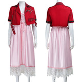 Fantasy VII Cosplay Game FF7 Aerith Gainsborough Cosplay Costume Aerith Coat and Dress Full Set Halloween Party Outfits