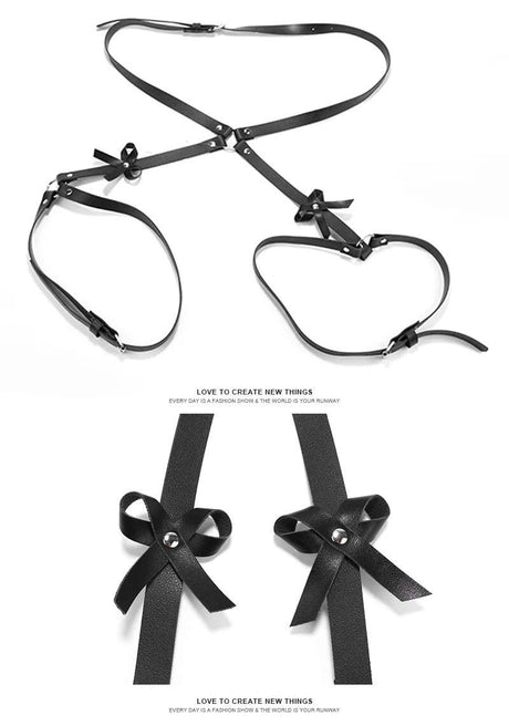 18 Leather Bondage Sleepwear Open Crotch Porn PU Garter Belt Lingerie Metal Chain Women Hot Babydoll Dress Strap Leg Sexy Briefs