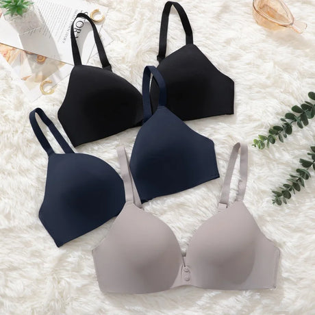 Seamless Wireless Bra Women Comfort Ice Silk Push Up Underwear 3/4 Cup Daily Lingerie Bralette Plus Size