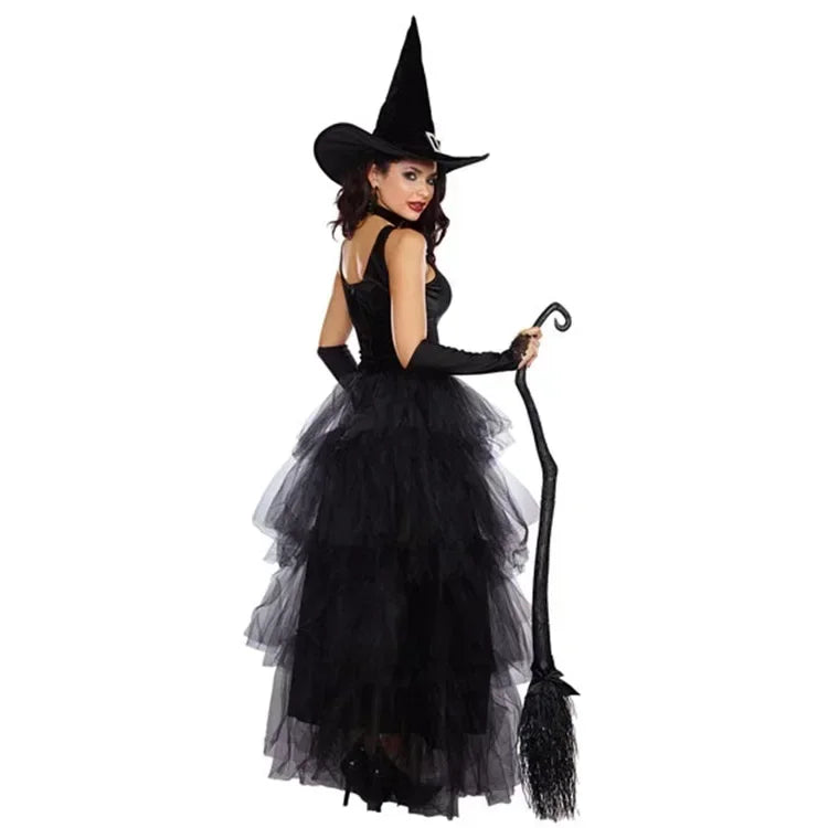 Halloween Witch Costumes for Women Adult Fantasy Black  Dress UP Party  Carnival Performance