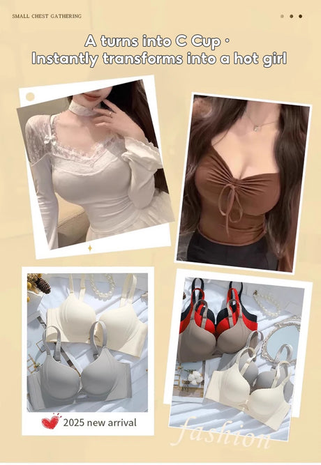 FallSweet Small Chest Sexy Push Up Bra for Women Seamless Bras Everyday Lingerie Comfortable Underwear Thick Bralette 32-38AB