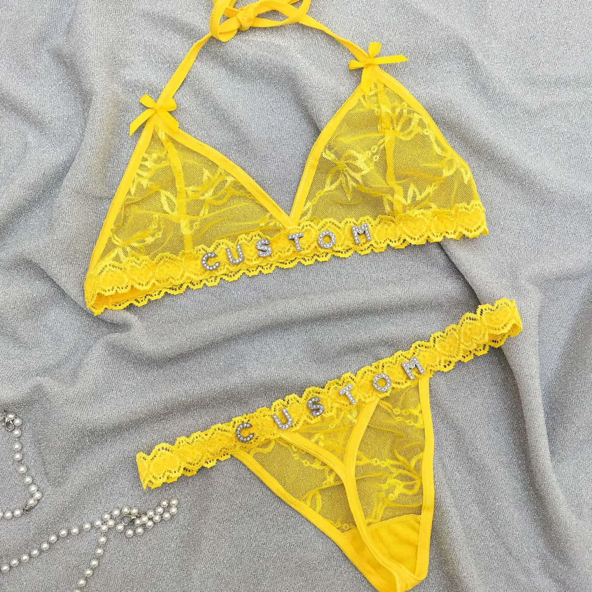 NEW Custom Name Thongs Lingerie Personalized Bra Thong Sets Sexy Lace Underwear Valentines Day Hotwife Gift Plus Size G-string