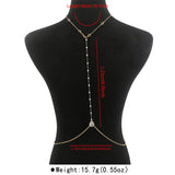 Simple Multilayer Rhinestone Back Chain Necklaces for Women Sexy Metal Shiny Crystal Bikini Waist Chain Body Chain Jewelry Gifts