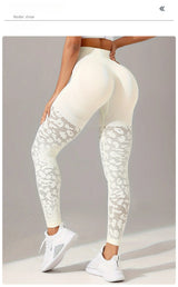 Women Hollow Mesh Yoga Tight Pants High Waist Leggings Workout Running Sexy Hip Liftting Stretchy Fitness Pants