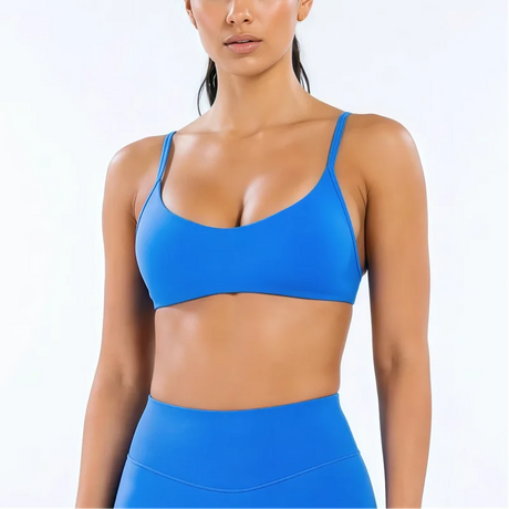 HISTELLO Impact Scoop Neck Bra Seamless Women Sports GYM Underwear Sexy Backless Yoga Clothing Naked Feeling Workout Fitness Bra