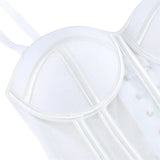WSHKING Overbust Corset With Bra Korset Woman Strapless Bustier Top Mesh Women Lingerie Black White Sexy Lingerie