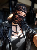 Women Lace Cosplay Multi‑Style Black Mesh Fishnet Full Face Mask Stretch Face Cover Halloween Masquerade Carnival Accessory