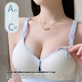 Double Buckle Nursing Bra Anti-sagging Breathable Pregnancy Bralette Pure Cotton Comfortable Nursing Bralette for Breastfeeding