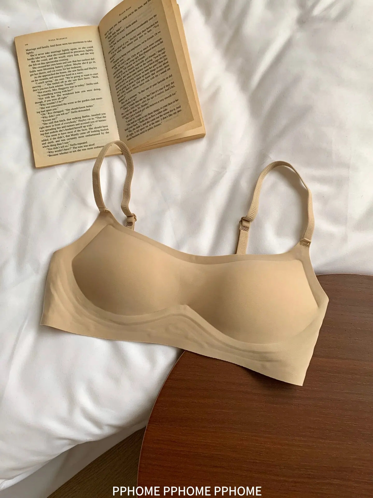 Plunge Neck Floral Demi Cup Bra Small Bust Wirefree Push Up Seamless Invisible Thin Cute Teen Girls Daily Wear Underwear