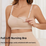 Comfortable Nursing Bras Without Steel Rings Soft Breastfeeding Underwear Anti Sagging 3D Support Seamless Maternity Bra Women