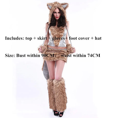 Adult Sexy Furry Animal Costume For Women Animal Costumes Halloween Carnival Rabbit Wolf Fox Cat Cosplay Furry Costumes Outfits