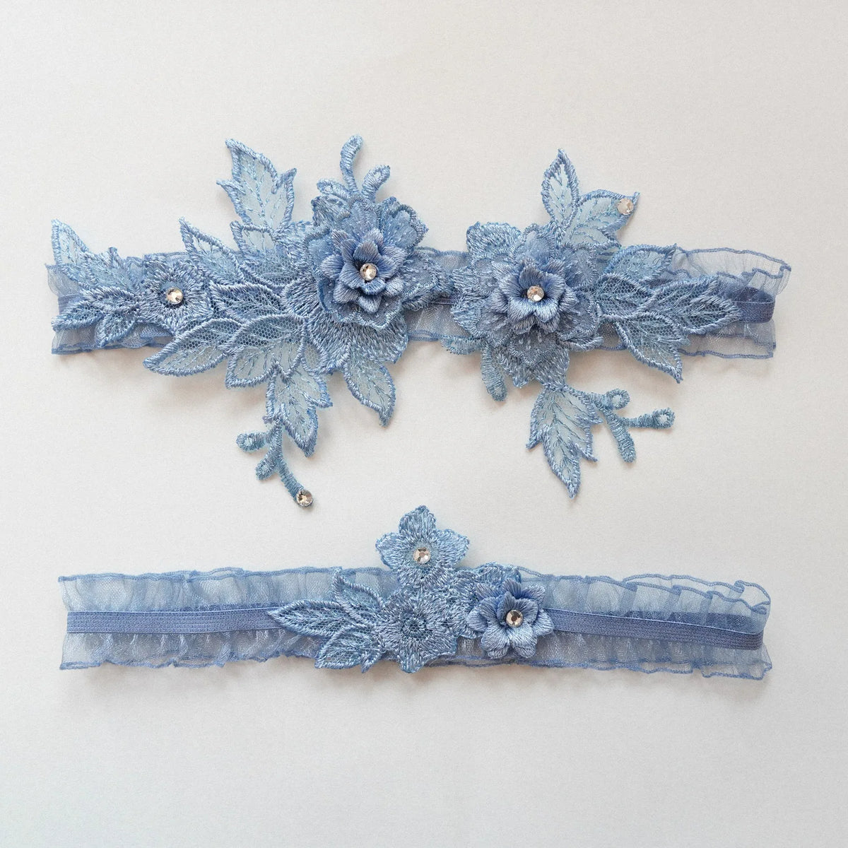 Sexy Lace Garter Women Socks Ring Bride Leg Ring Wedding Dress Ring Decoration Garters Thigh Bands Flowers With Rhinestone Blue