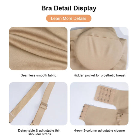 2024 Round Shape Silicone Fake Breast Forms Push Up Seamless One Piece Bra for Crossdresser Shemale Drag Queen Large 2 In 1