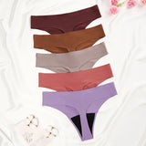 New Design Seamless Low Waist Leak Proof 4 Layer Menstrual Panties Washable Light Flow Period Panties For Women Thong