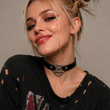 Street Style Gothic Punk Pu Leather Choker With O-Ring Adjustable Collar Necklace For Women, Perfect For Halloween