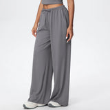 Women Quick Drying Wide Leg Yoga Pants Loose Yoga Pants High Waist With Pockets Fitness Sport Gym Workout Drawstring Full Length