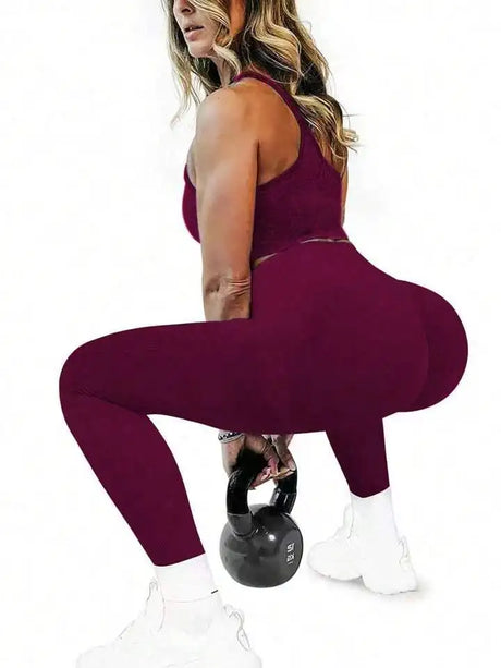 Women's Tight Yoga Seamless Pants, Solid Color Multi-Color Optional, High Waist Belly-Closing Exercise Running Capri Yoga Pants