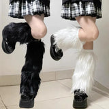 1/2Pairs Artificial Fur Plush Leg Warmers Women Autumn Winter Thermal Long Socks Girls Fashion Japanese Knee-length Stockings