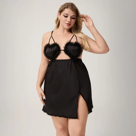 Women's Nightgown Chemise Sleepwear Sexy Lace Intimate Lingerie Backless Hollow Out Night Dress Underwear Oversize Homewear