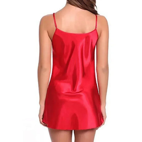 S-8XL Plus Size Women Lingerie Solid Silky Satin Chemise Short Nightgown Sexy Slips Bridal Babydoll Nightwear Negligee Nightie