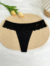 Personalized Custom Thong Name Crystal Letter G-String Low Waisted Lace Thong Ice Silk Bikini Panties Hot Wife Girlfriend Gift