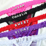 Custom Name Thong Panties Very Sexy Lace Underwear with Personalized Letters G-string Women Customized Gift for Hot Wife Lover