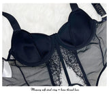 Sexy Lingerie Shiny Rhinestones Bra and Panties Set Charming Erotic Lingerie Soft Steel Ring Push Up Bralette 3 Pcs Lingerie Set