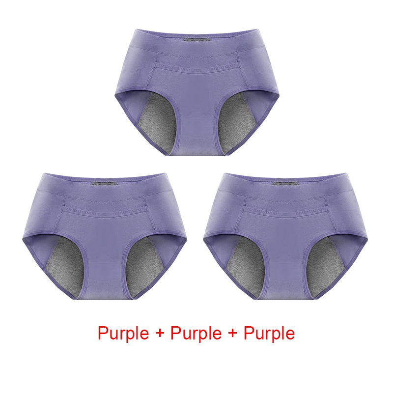 3PCS Cotton Menstrual Panties Leak Proof Breathable Sexys Panties Woman Women Girls Physiological Pants Women's Intimates M-XL