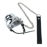 ORALSX Stainless Steel Testicle Pendant Scrotum Locking Ring Male Penis Bondage Rings BDSM Penis Exercise Gay Adult Sex Toys