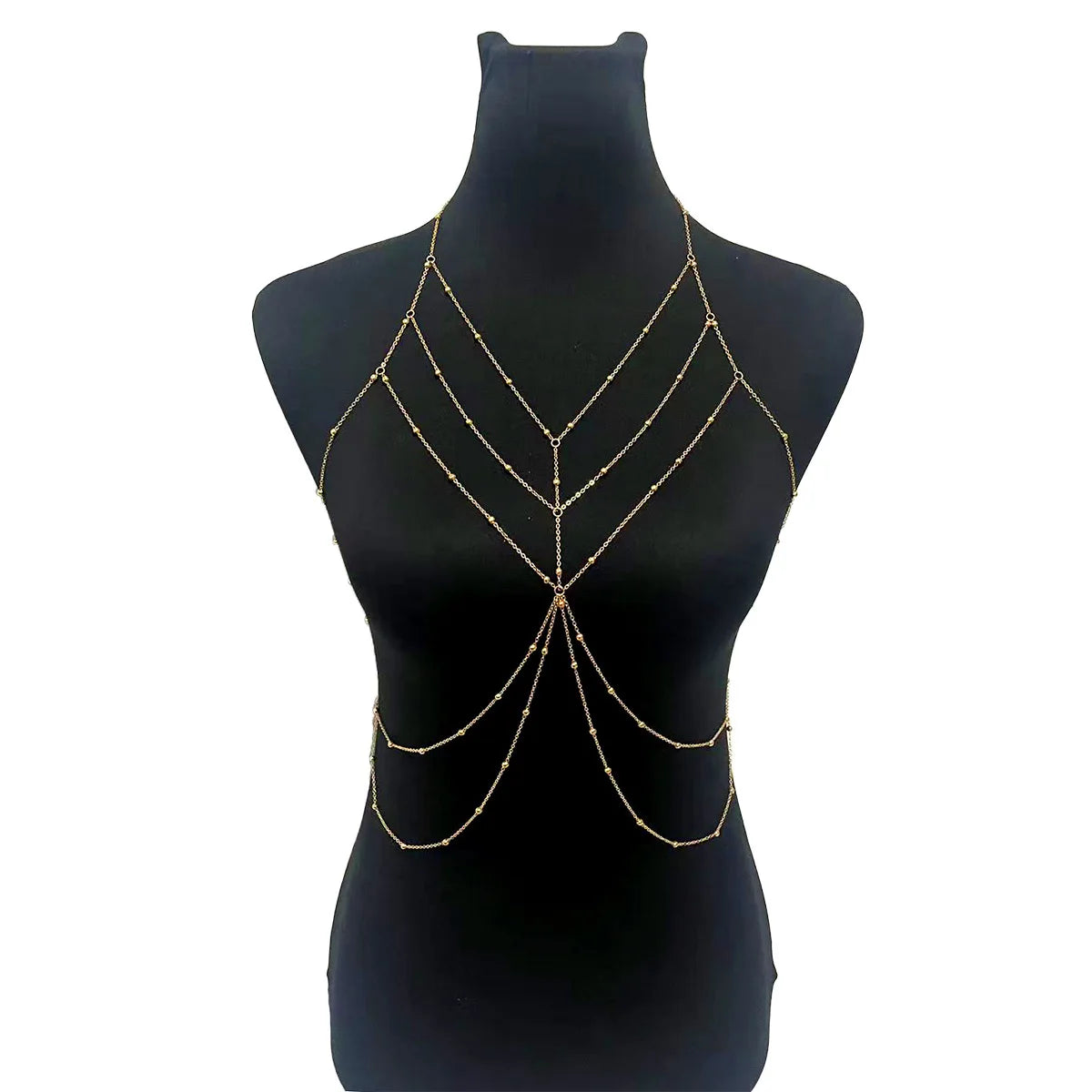 Metal Body Chain Bra Harness Sexy Chest Chain Beach Body Jewelry For Women 2025 Rave Accessories