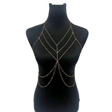 Metal Body Chain Bra Harness Sexy Chest Chain Beach Body Jewelry For Women 2025 Rave Accessories