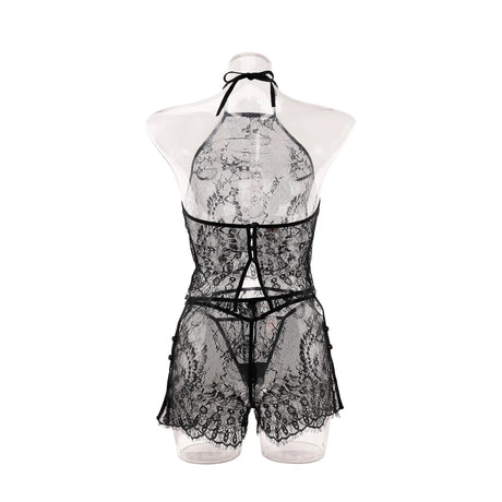 Sexy Lingerie Hollowed Out Suit Transparent and Seductive Mesh See Through Sets for Women Porn Lace Bra Lingerie Sets Intimates