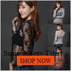 Sexy Women T Shirt See Through Mesh Black Long Sleeve Bodysuit Sheer Slim Turtleneck Tulle Crop Top T-Shirt Transparent Clubwear