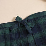Ellolace Students Cosplay Lingerie Green Plaid Skirt Ultra Hot Halter Bra Transparent Necktie g-String Thongs Ensemble Lingeries