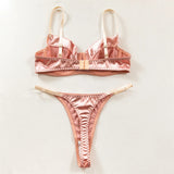 Krasapt Romantic Satin Lingerie 2 Pcs Sets Sexy Patchwork Bras And Thongs Underwear Suits Wedding Night Erotic Intimate Outfits