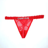 Custom Name Thong Panties Very Sexy Lace Underwear with Personalized Letters G-string Women Customized Gift for Hot Wife Lover