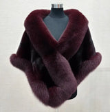 White Fur Shawl Women's  Jacket  Autumn Winter Faux Mink Fox Fur Dress Cheongsam Cloak Coats New 2026 Thicken Warm Short Outwear