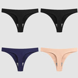 WarmSteps 4PCS/Set Sexy Women Panties Silk Satin Female Thongs Lingerie Soft Cozy Underwear Hot G-Strings Seamless Sports T-Back