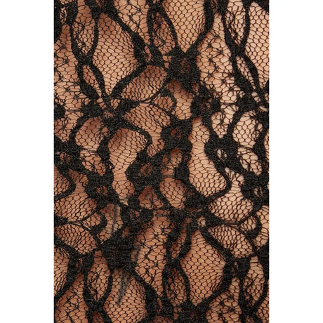 Women's Black Lace Bodysuit Y2k Long Sleeve Sheer Tops Fashion Slim Hollow Out See Through Mesh Blouses Sexy Lingerie Bodysuits