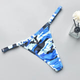 Men Women Unisex Camouflage Print Thong Underwear Adjustable Waist Strap Briefs 4 Styles  Sexy Low Rise G-string Panties For D