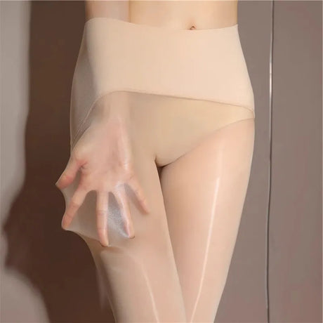 High Waist Seamless Stockings Horse Oil Stockings Sexy Oily Pantyhose Thin Section Flesh-colored Glossy Stockings женские чулки