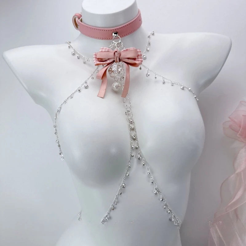 New Erotic Nipple Clamps Pink Collar Bell Body Chain Glowing Fox Tail Butt Plugs BDSM Training Sexy Accessories Adult Sex Toys