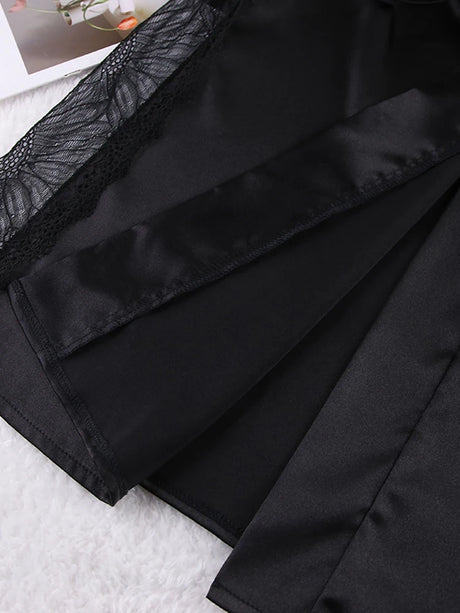 Pajama Sets Patchwork Lace Robe Sets With Bra Satin Sexy Underwear Set Woman 3 Pieces Sleepwear Sets Bathrobes 2023 Nightwear