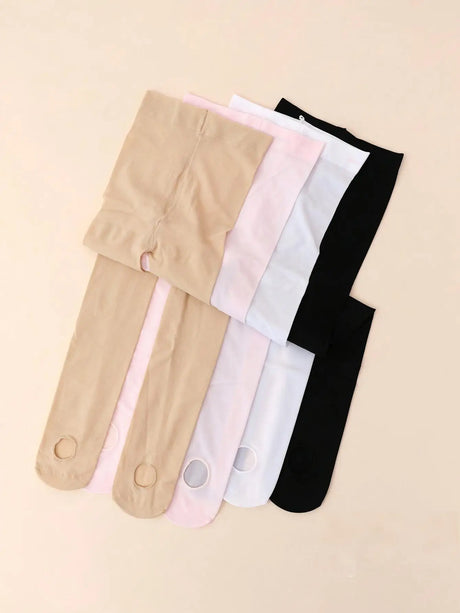 4PCS Girls Convertible Footed Dance Tights Nylon Spandex Ballet Leggings for Kids 2-14Y Girls Class Training Practice Wear