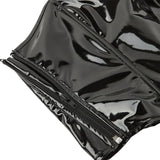 Black Shiny PVC Bustier Faux Leather Corset Crop Top Body Shaper Women Sexy Corselet Vest Plus Size