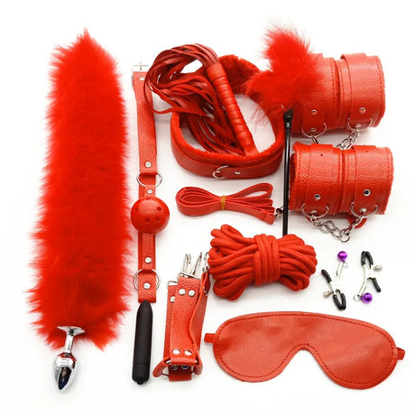 SM Sex Products BDSM Bondage Set Handcuffs Anal plug Tail Whip Gag Vibrat Adult Toys Exotic Accessories Sex Toys for Couples