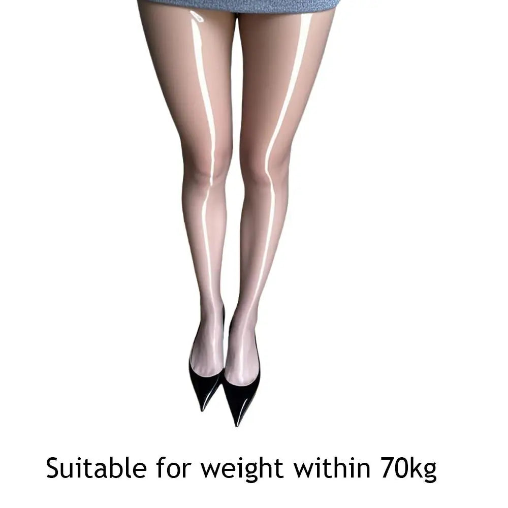 Ultra-thin Sexy Smooth Horse Oil Socks Shiny Glossy Pantyhoseanti-Hook Gloss Pantyhose High Waist Aurora Stockings Long Socks